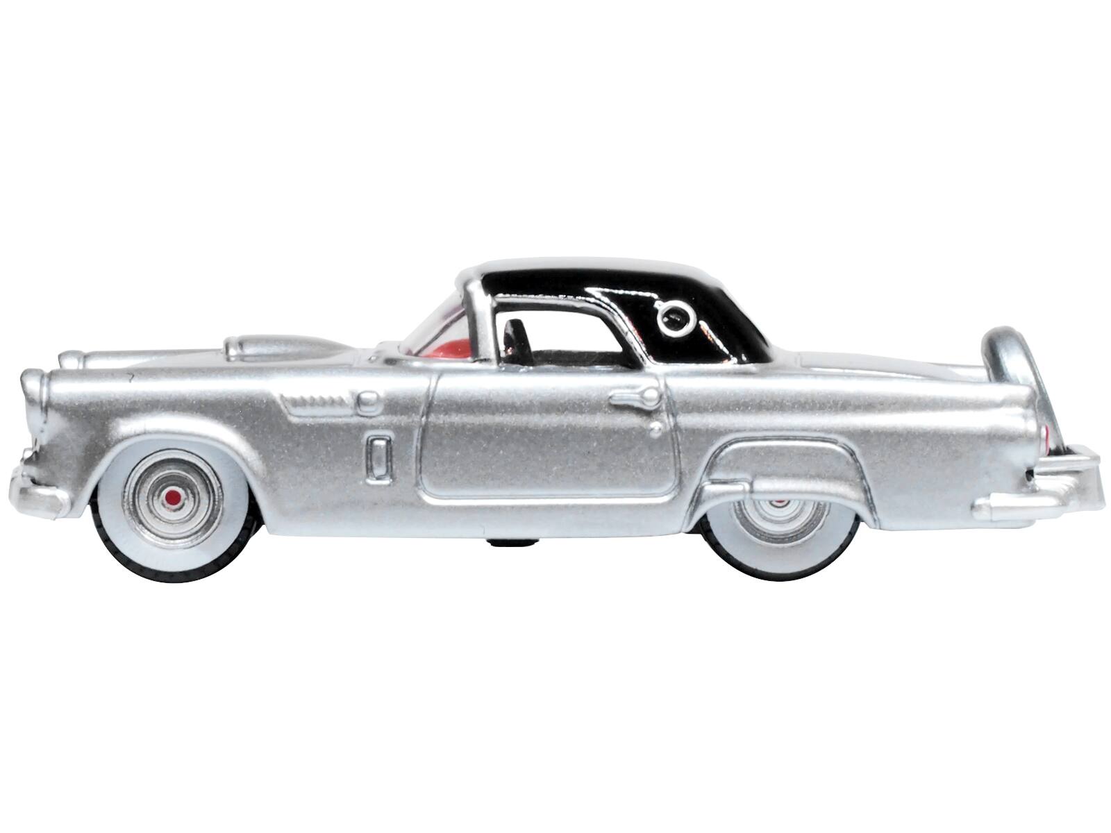 Angle. Oxford Diecast - 1956 Ford Thunderbird Gray Metallic with Raven Black Top 1/87 (HO) Scale Diecast Model Car by Oxford Diecast - Gray Metallic With Raven Black.