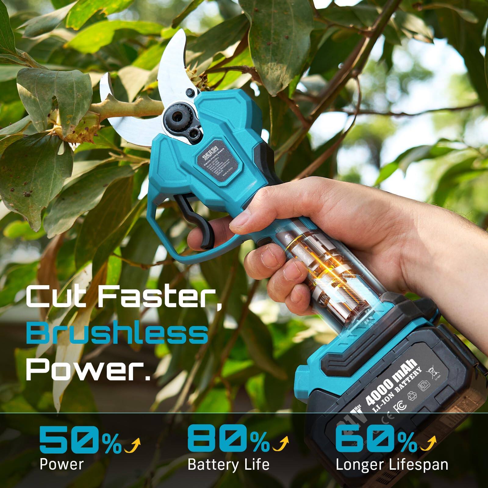 Cut Faster, Brushless Power.

50% Power  
80% Battery Life  
60% Longer Lifespan
