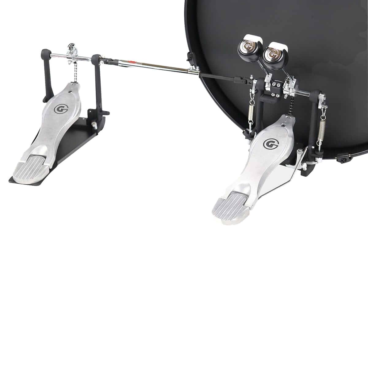 Back. Gibraltar Hardware - 5000 Series Chain Drive Double Bass Drum Pedal, with Single Chain Mechanism, G Style Footboards.