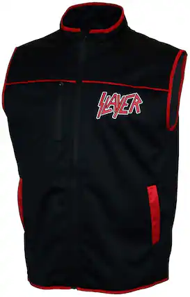 Front. PopMarket - Slayer - Slayer - Silver Eagle - Deluxe Zip Front Vest - XL Black M2428SLRA4 - APPAREL - Multicolor.