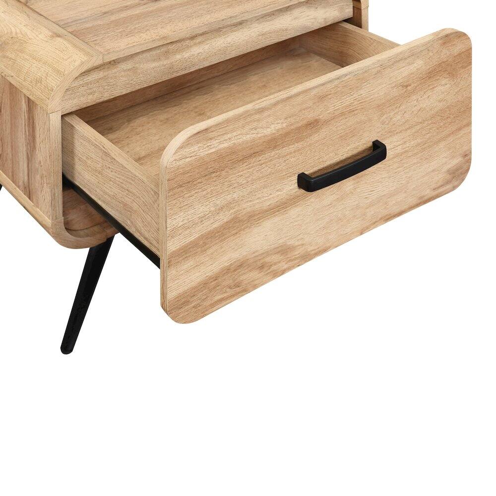 Alt View 7. New Classic Furniture - New Classic Furniture Rowan Wood 1-Drawer End Table in Natural/Beige (Set of 2) - Natural.