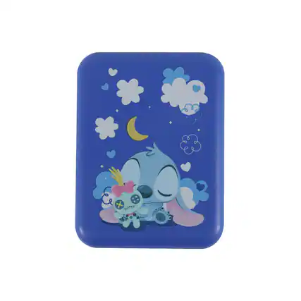 Front. Impressions Vanity Co. - Stitch “Sweet Dream” Mini Travel Compact Mirror - Blue.