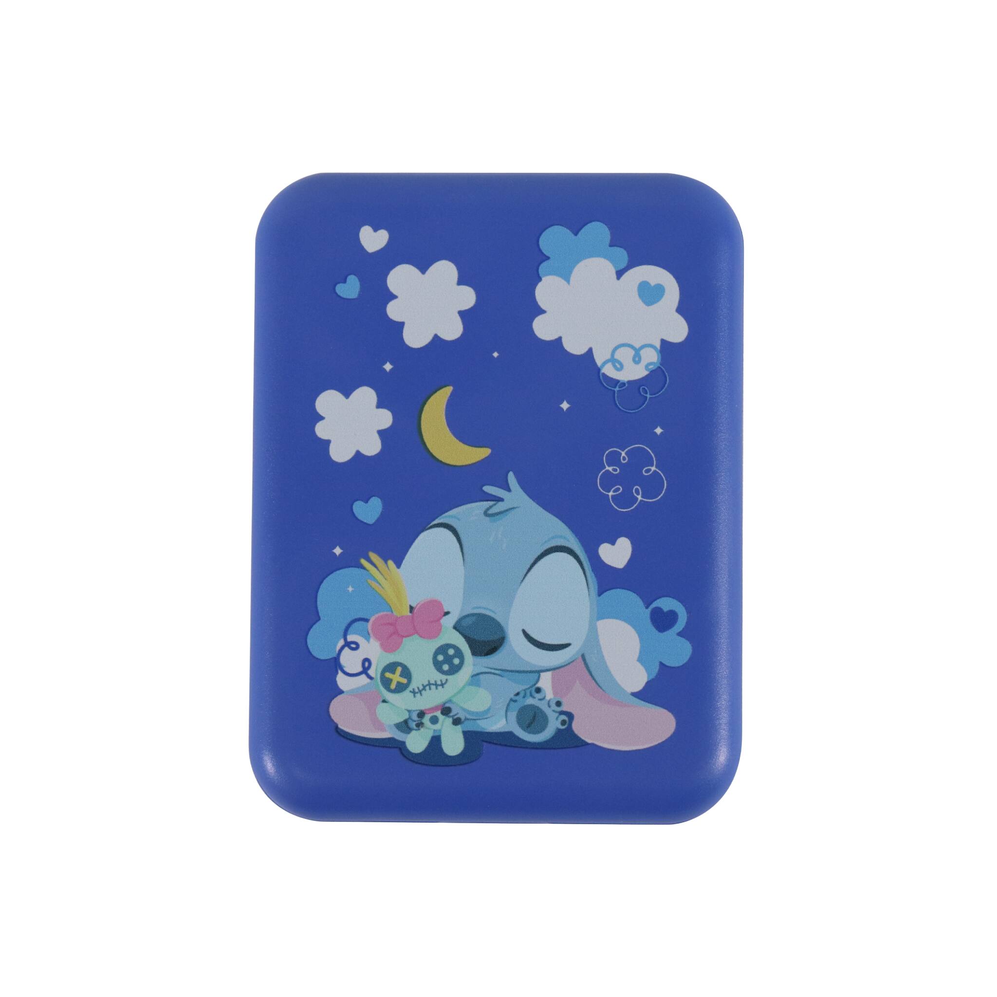 Front. Impressions Vanity Co. - Stitch “Sweet Dream” Mini Travel Compact Mirror - Blue.