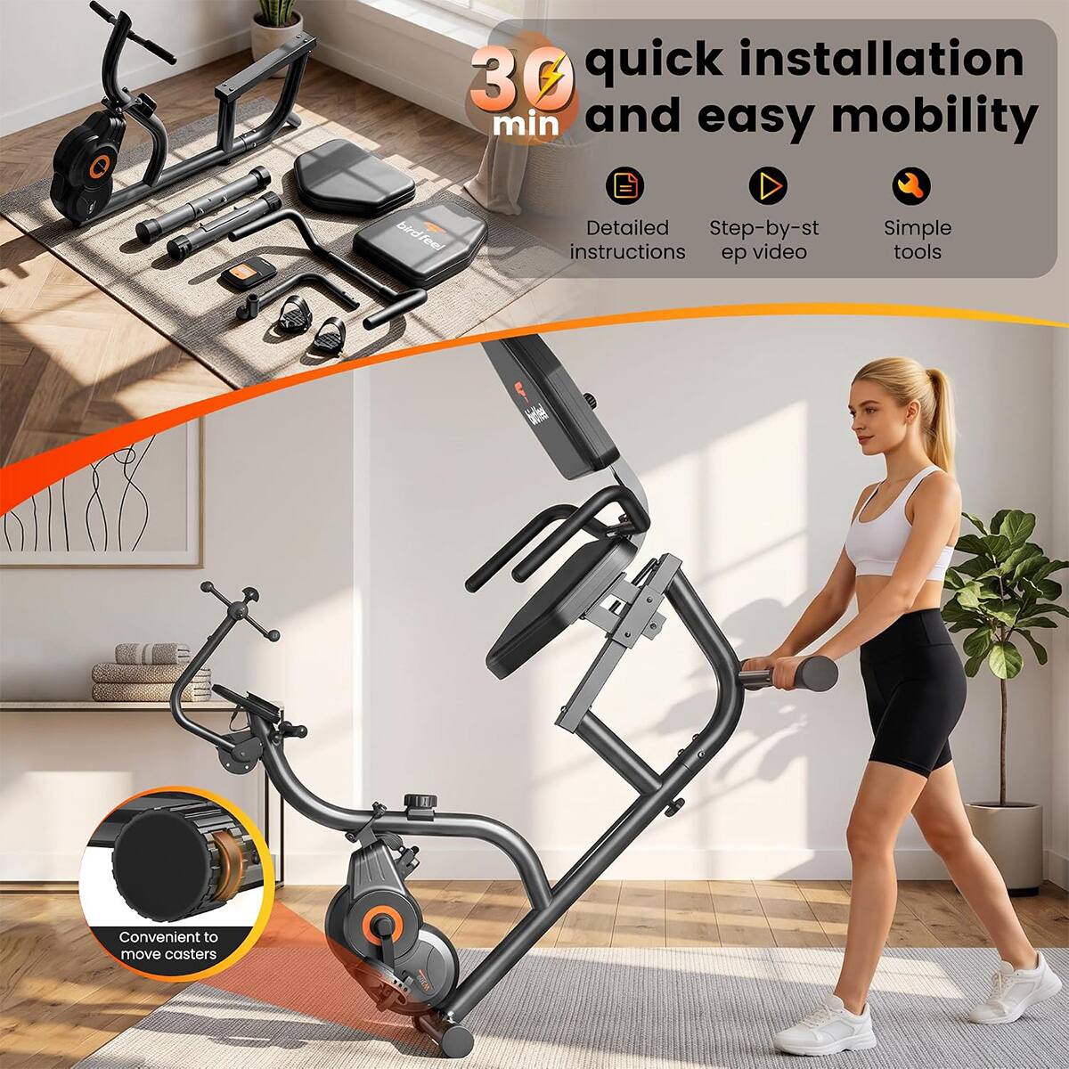 quick installation 30 min and easy mobility

birdfeel bird feel

Detailed Step-by-step video instructions

Simple tools

Convenient to move casters
