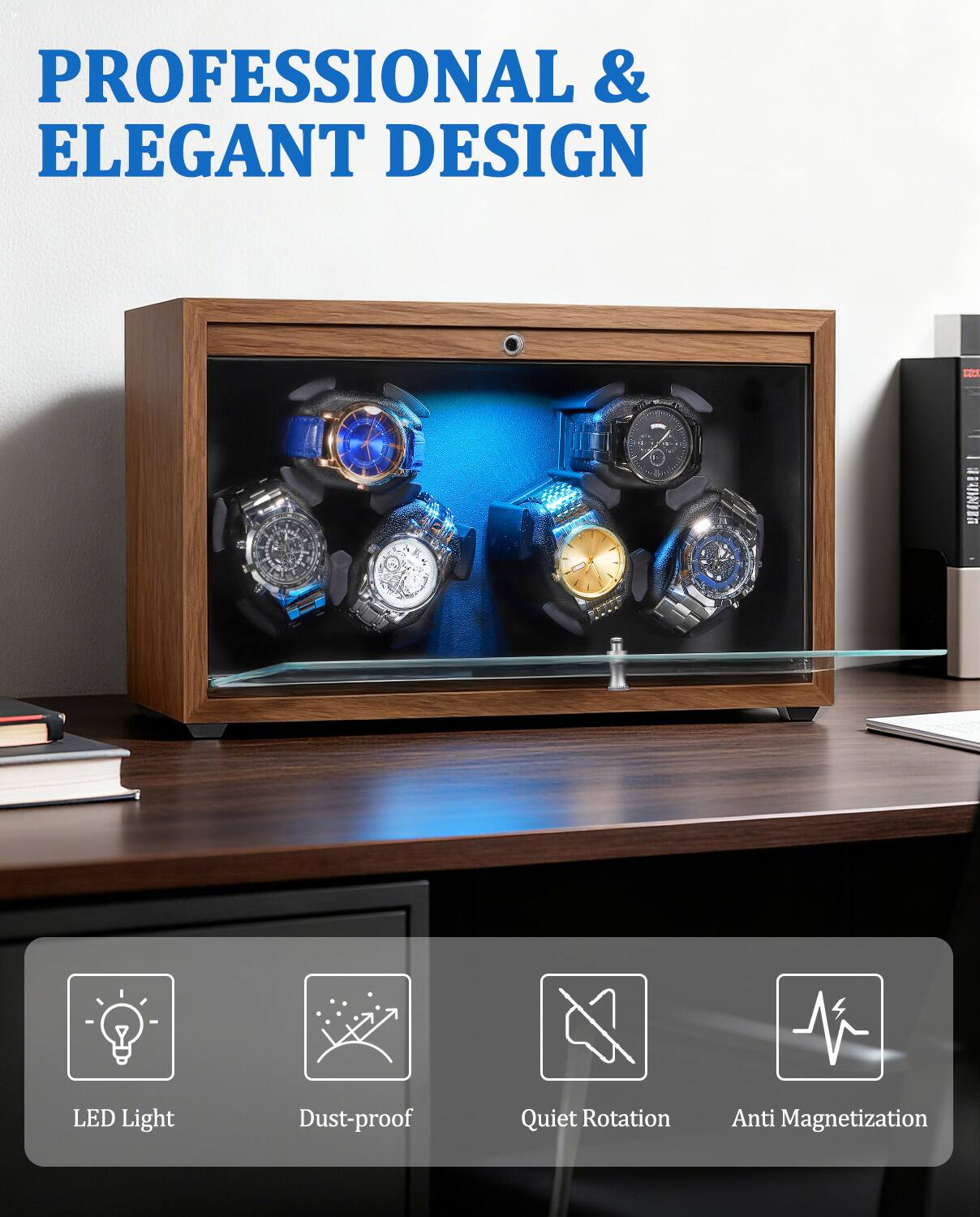 PROFESSIONAL & ELEGANT DESIGN

- LED Light
- Dust-proof
- Quiet Rotation
- Anti Magnetization