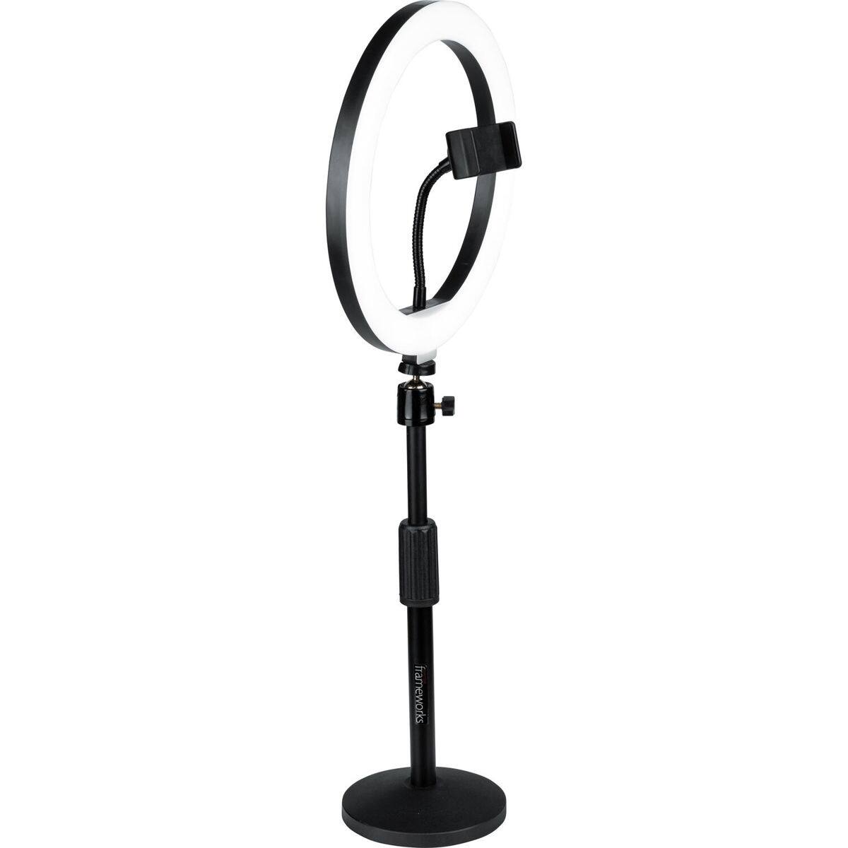 Alt View 5. Gator Cases - Gator Cases 10" LED Desktop Ring Light with Round Base Stand and Phone Clamp.