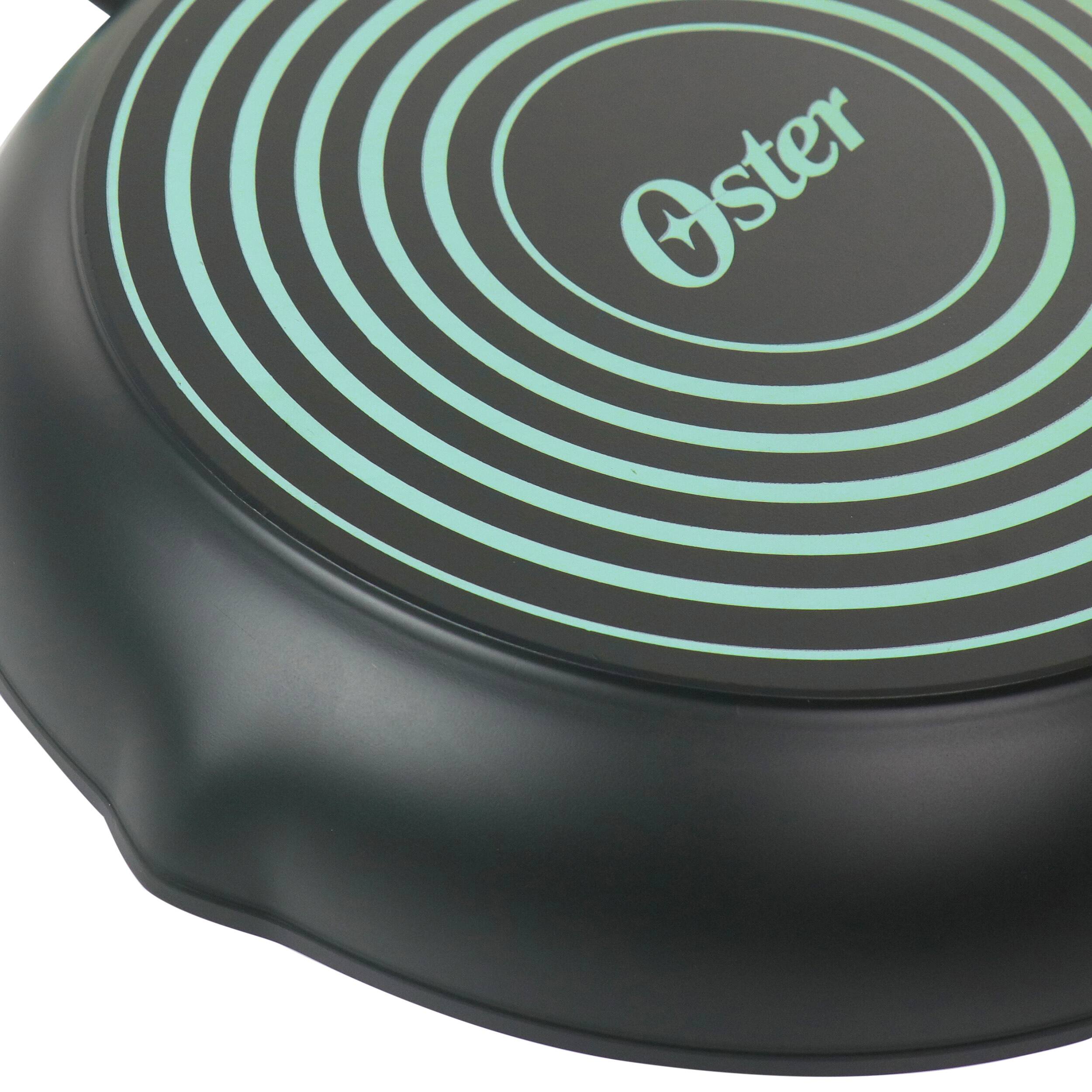 Alt View 2. Oster - Oster Rigby 9.5 Inch Aluminum Nonstick Frying Pan in Blue with Pouring Spouts - Blue.