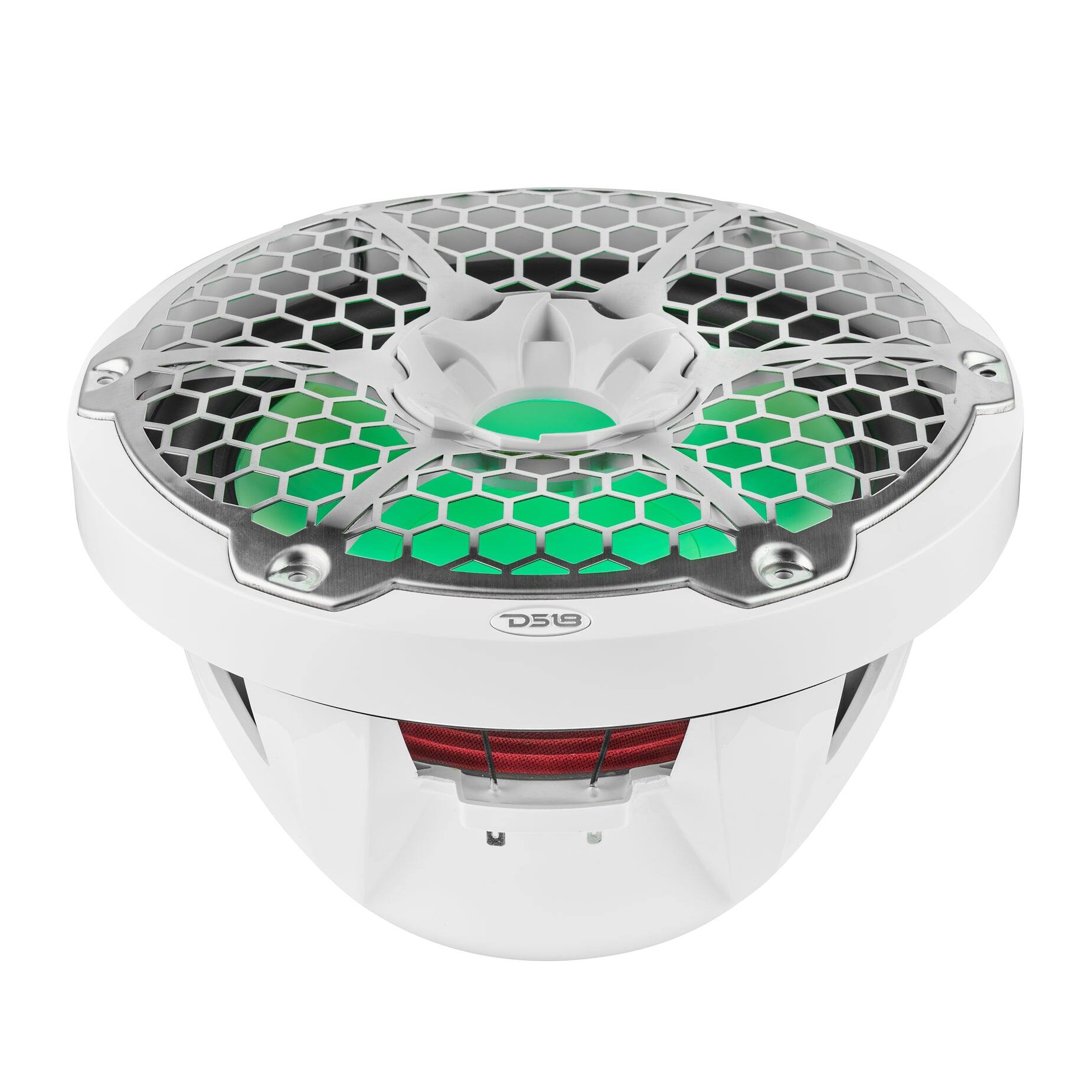 Angle. DS18 Audio - NXL 12" Subwoofer with RGB LED Lights, 350W RMS Single 4-Ohm - White.