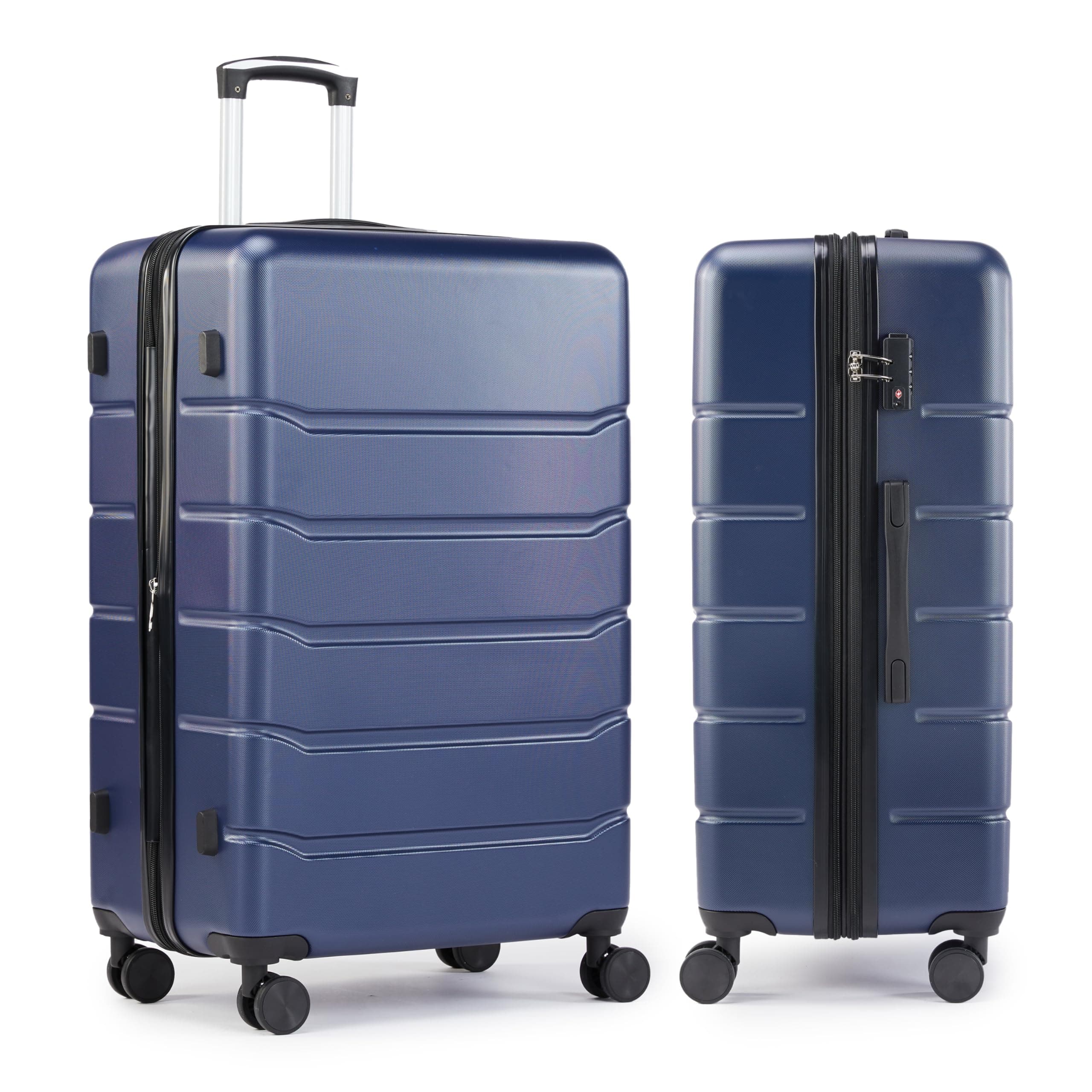 Vulpecula Spade - 24 Inch Expandable Hardside Carry On with Spinner Wheels & TSA Lock, ABS Hard Shell Lightweight Rolling Luggage - Blue-C