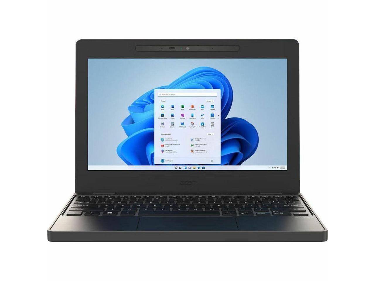 Alt View 1. Acer - Acer TravelMate B3 11 B311-34T - 11.6" Touchscreen - Intel N250 - 8 GB - 128 GB SSD - Win 11 Pro - Black.