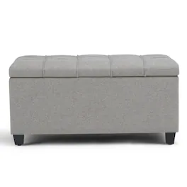 Simpli Home - Sienna Storage Ottoman Bench - Dove Gray