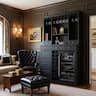 Famapy - 78" Tall American Style Wine Cabinet with Storage – Fits Wine Fridge, Glass Rack, 16 Bottle Cubby, Drawers - Black