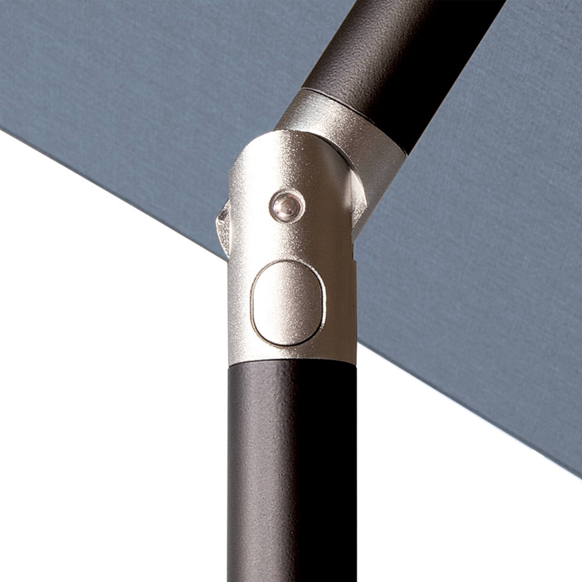 Back. Mondawe - 6.6' x 10' Rectangle Patio Umbrella Push Button Tilt Black Frame - Blue Sky.