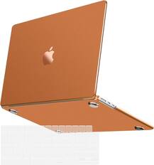 Front. mosiso - Ultra-Thin Hard Shell Case & Keyboard Cover for MacBook Air 13 inch (A3449 A3240 A3113 A2681 2022–2026) - Cosmic Orange.