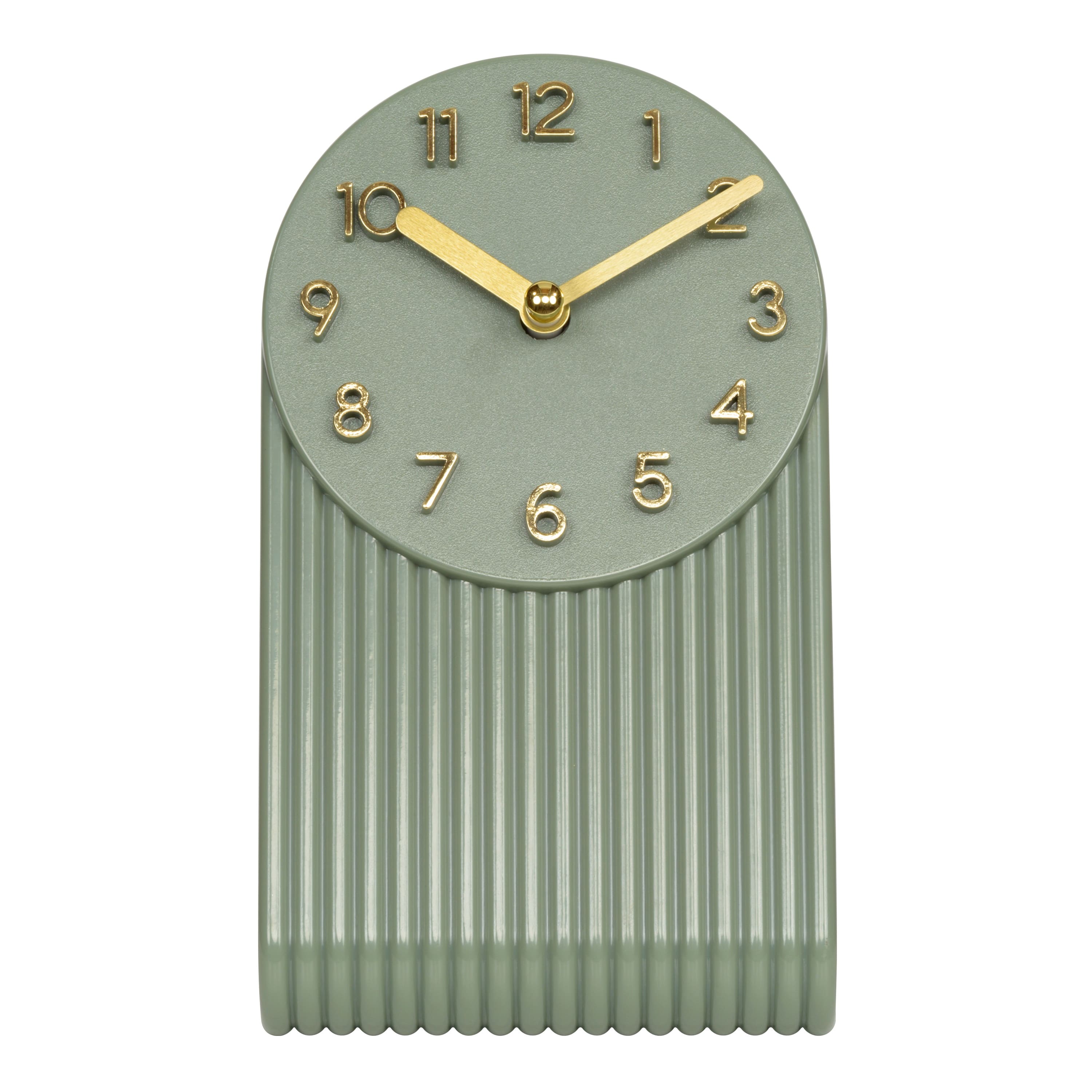 La Crosse Clock Co. - Grooves Quartz Analog Table Clock, Light Sage - Green