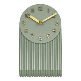 La Crosse Clock Co. - Grooves Quartz Analog Table Clock, Light Sage - Green