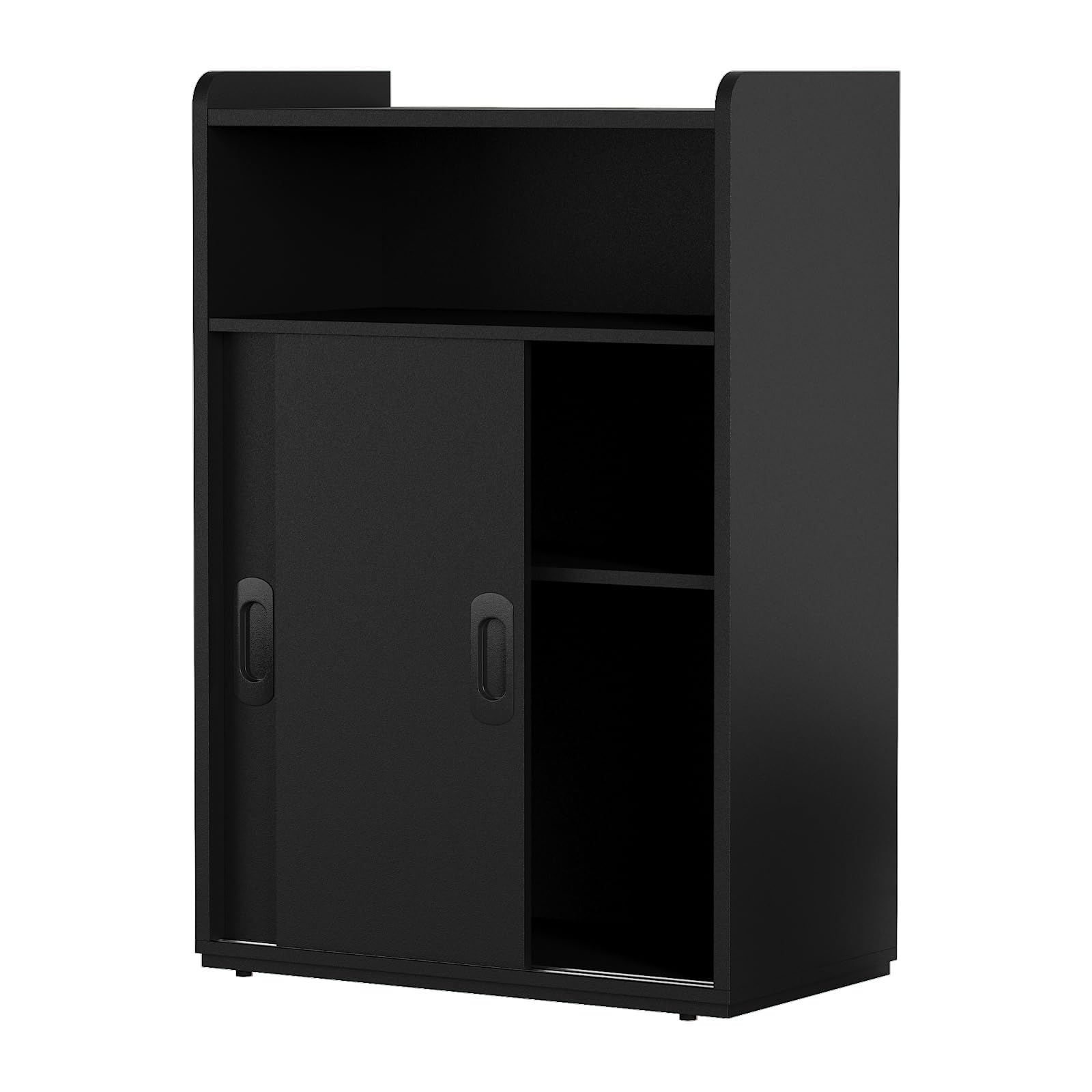 Front. Empire DigiLabs - Adjustable Storage Cabinet With Sliding Doors Multi-functional Organizer 2-tier Shelves Height-adjustable D... - Default.