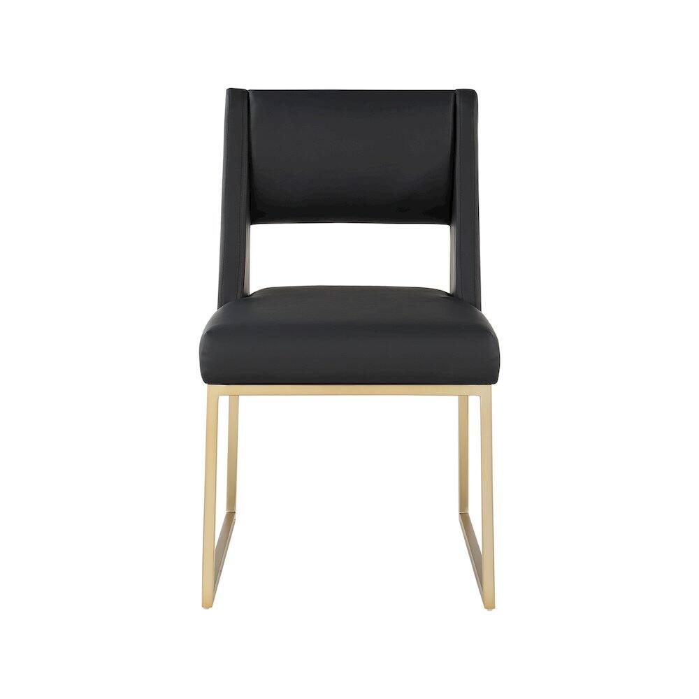 Alt View 2. Meridian Furniture - Jayce Black Vegan Leather Dining Chair, Set of 2 - Black.
