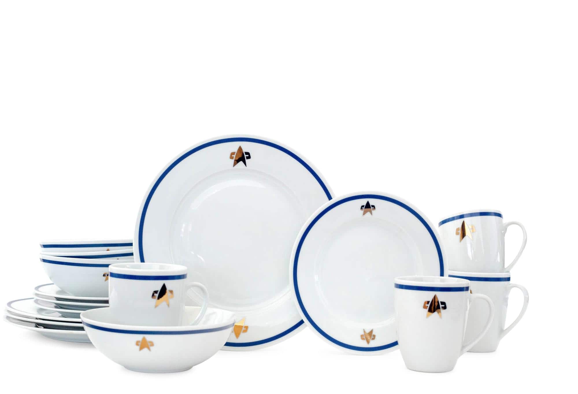 Ukonic - Star Trek: The Next Generation Dinnerware Sets | 16-Piece Ceramic Dinner Set - White