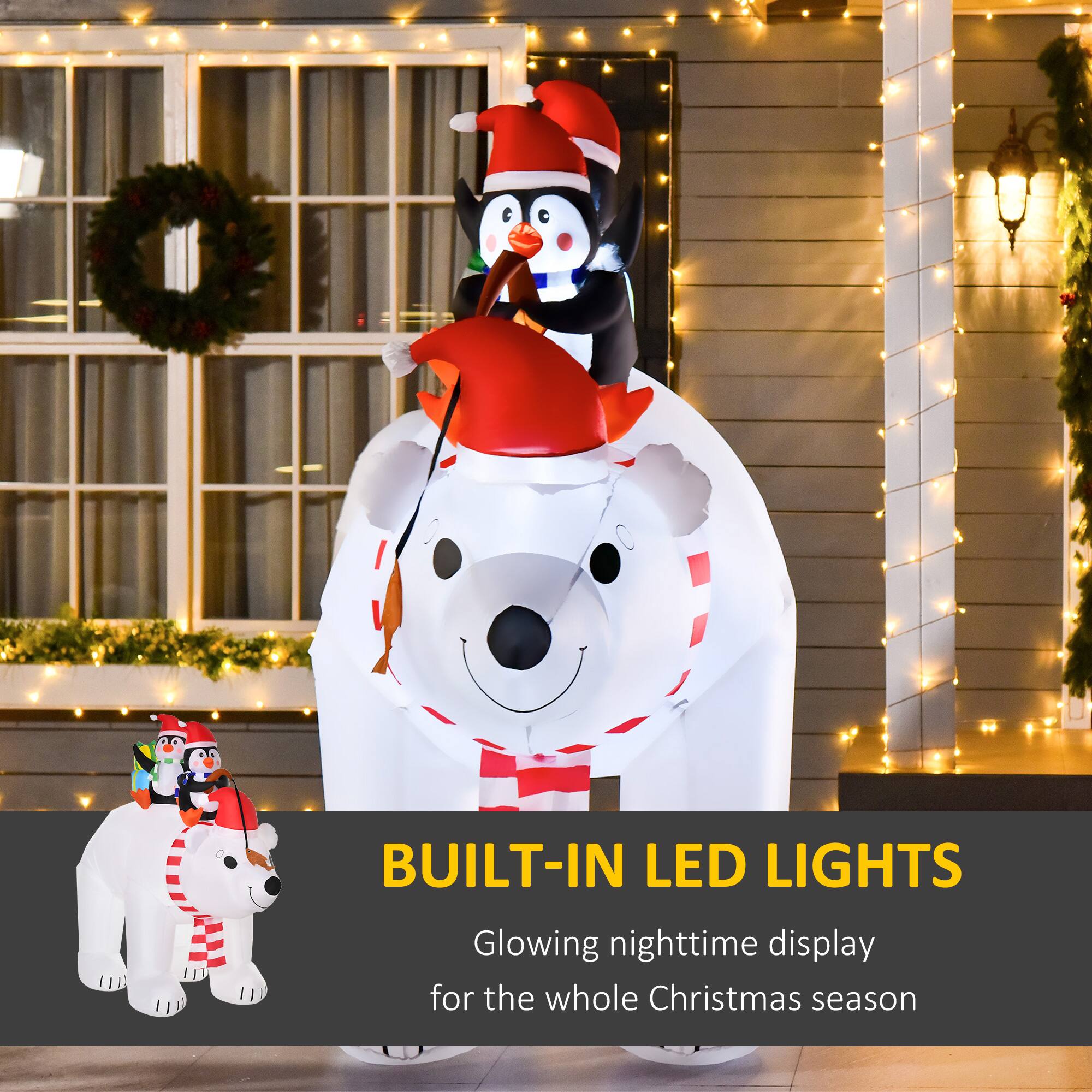 BUILT-IN LED LIGHTS  
Glowing nighttime display for the whole Christmas season