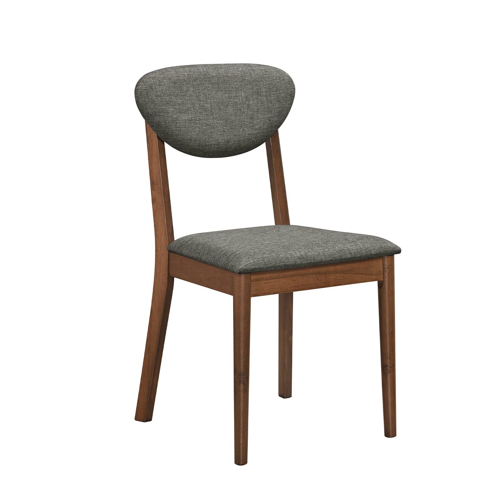 Alt View 5. Gymax - Gymax Wooden Dining Chairs Set of 4 w/Rubber Wood FramePadded Seat & Back Cushion Coffee & Gray - Gray.