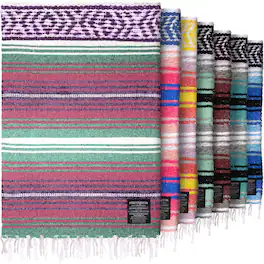 Zulay Kitchen - Large Mexican Blanket 70x50 Authentic Woven Throw - Dawn