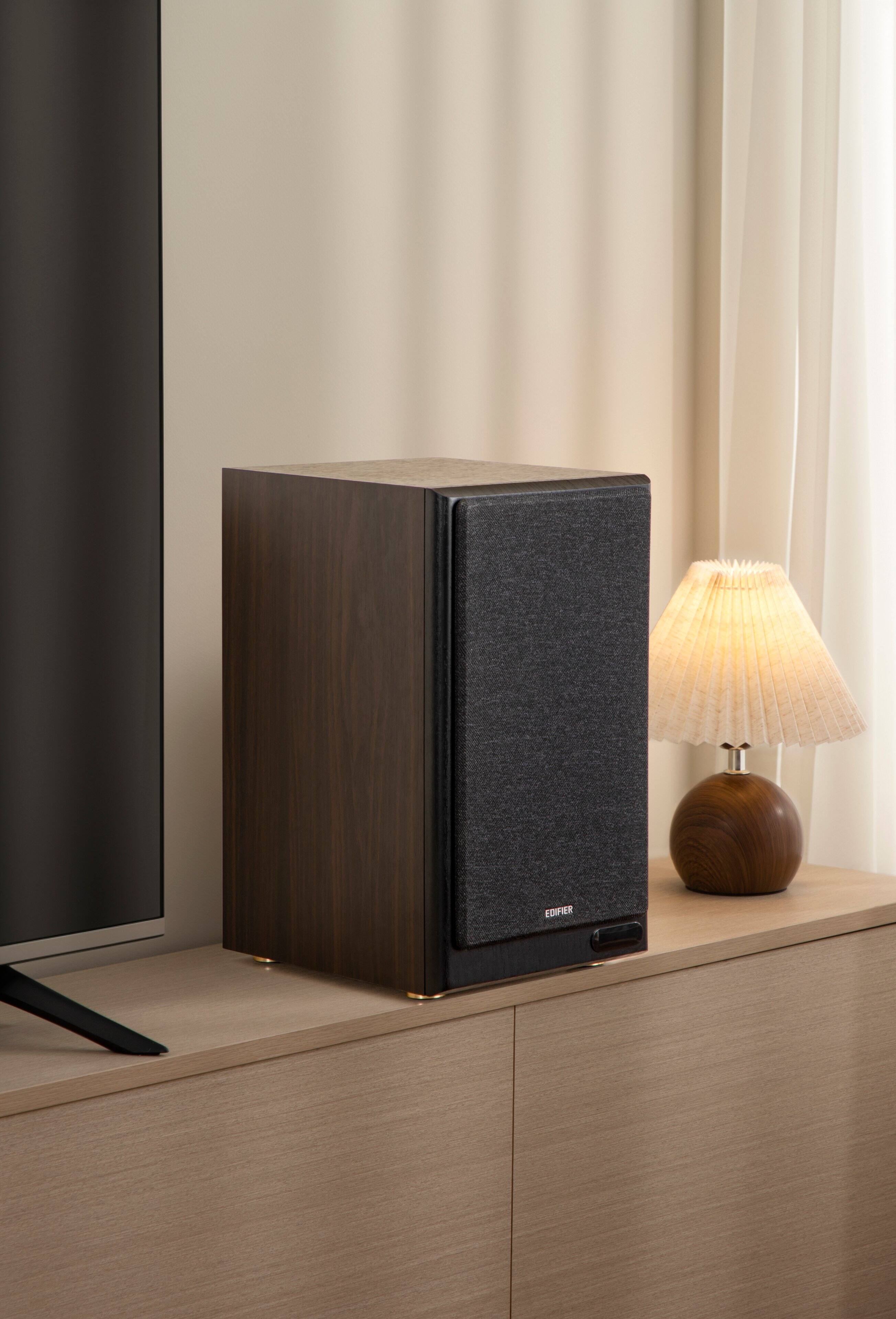 Alt View 3. Edifier - R2750DBMKII Audiophile Active Bookshelf Bluetooth 6.0 and Optical Input - 2.0 Speaker (Pair) - Brown.