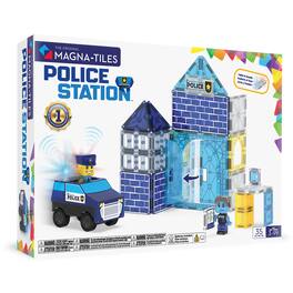Police Station 35-Piece Magnetic Construction Set, THE ORIGINAL MAGNA-TILES