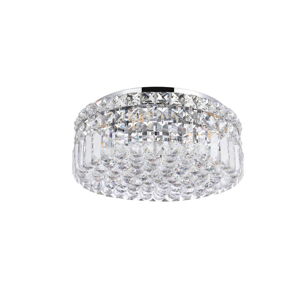 Front. Elegant Lighting - Maxime 4 light Chrome Flush Mount Clear Royal Cut Crystal - Chrome.