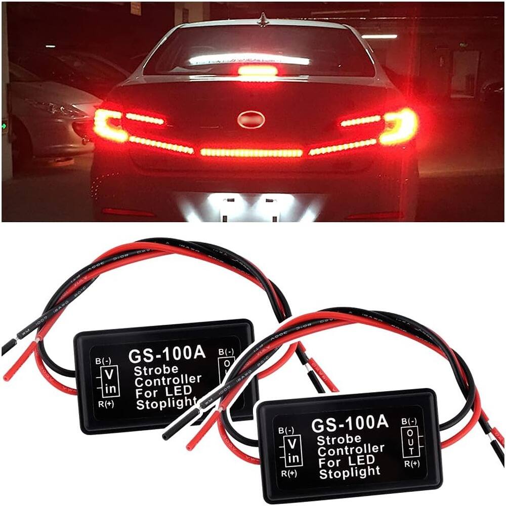 GS-100A Strobe Controller for LED Stoplight  
B(-) V in R(+)  

GS-100A Strobe Controller for LED Stoplight  
B(-) V in R(+)