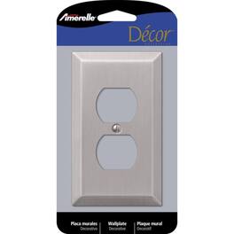 AMERELLE - Century Brushed 1 gang Stamped Steel Duplex Wall Plate 1 pk - Nickel