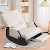 Front. Brick Attic - Rocking Chair Nursery, Low-Seat Glider Chair, Upholstered Rocking Chair Recliner with Side Pocket and Foot Rest - Beige.