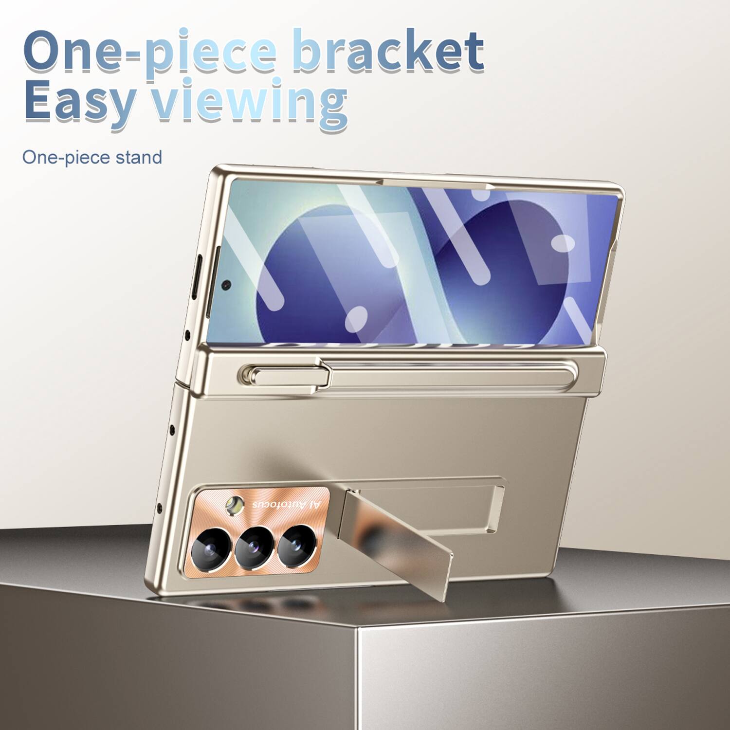 One-piece bracket  
Easy viewing  
One-piece stand  
Autofocus