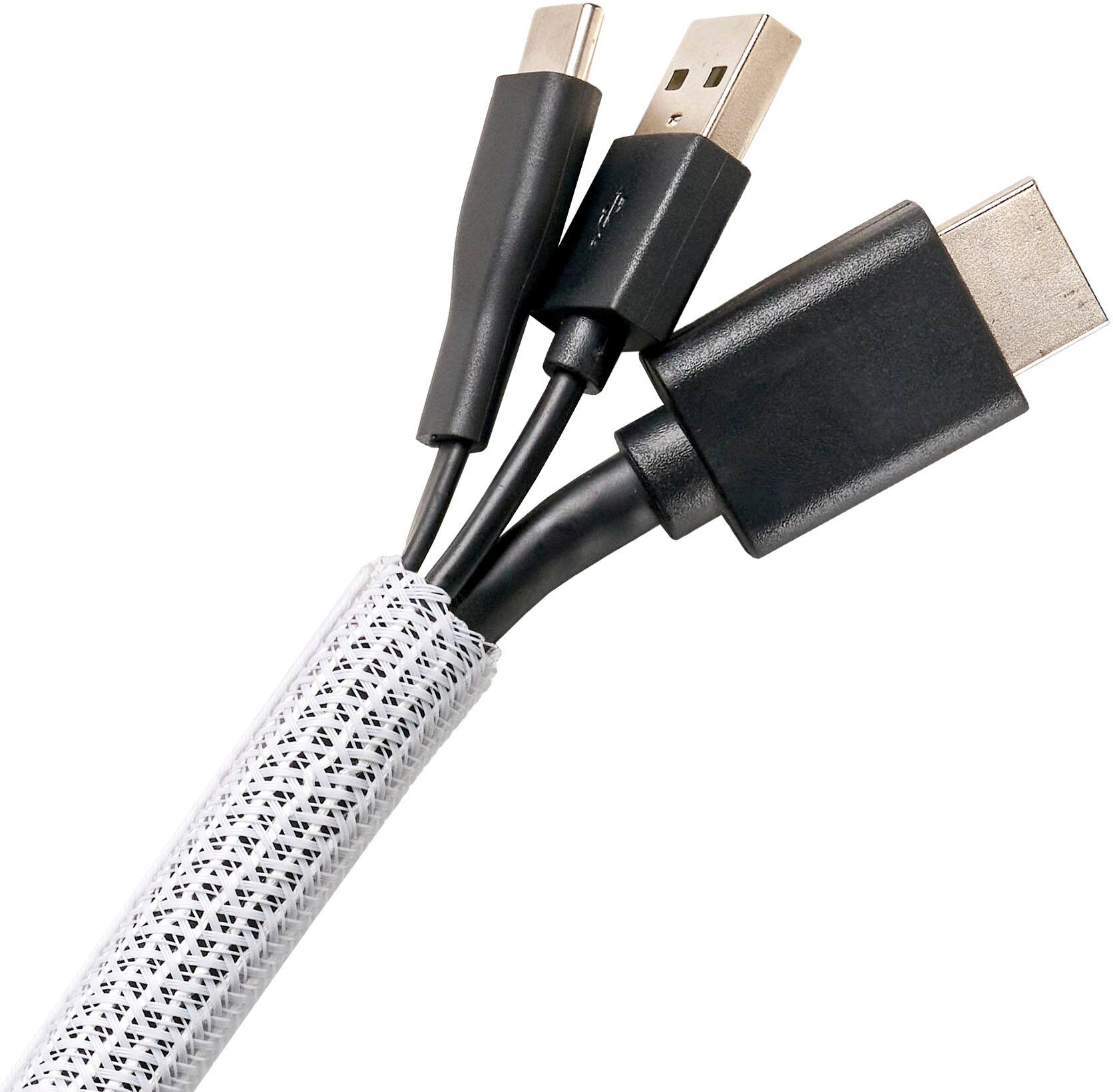 Alt View 1. Wrap-It Storage - Wrap-It Storage Cable Sleeve - Mesh - 10' x 0.5" White - White.