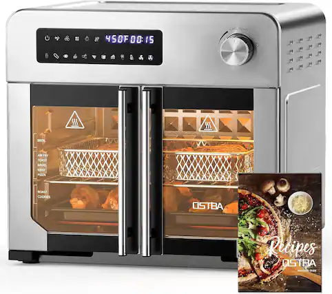 450°F 00:15
TNEC/TENMP/FUNCTION
SSS SSS
BROIL
FRY
TOAST
BAGEL
BAKE
PIZZA
ROAST
COOKIES
OSTBA
Recipes
OSTBA
AIR FRYER OVEN