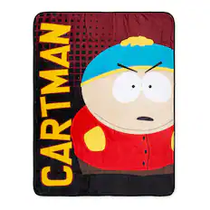 Front. Surreal Entertainment - South Park Eric Cartman Fleece Throw Blanket | 45 x 60 Inches - Red.
