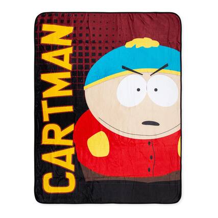 Front. Surreal Entertainment - South Park Eric Cartman Fleece Throw Blanket | 45 x 60 Inches - Red.