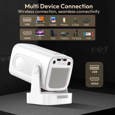 Mini Beamer Native 720P HD, unterstützt 4K 1080P, Xgody Gimbal 3 new Tragbarer Projektor 12000 Lumen, WiFi 6, Bluetooth, Auto Keystone, Videoprojektor für Heimkino Mini Beamer Native 720P HD, unterstützt 4K 1080P, Xgody Gimbal 3 new Tragbarer Projektor 12000 Lumen, WiFi 6, Bluetooth, Auto Keystone, Videoprojektor für Heimkino