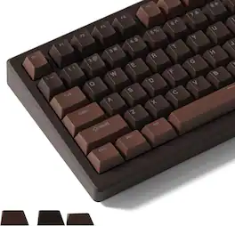Womier - Shine Through Keycaps, PBT Keycap Cherry Profile Custom Keys Set for Cherry Gateron MX Switches Mechanical Keyboard - Brown-133 Keys