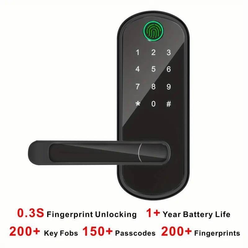 0.3S Fingerprint Unlocking  
1+ Year Battery Life  
200+ Key Fobs  
150+ Passcodes  
200+ Fingerprints