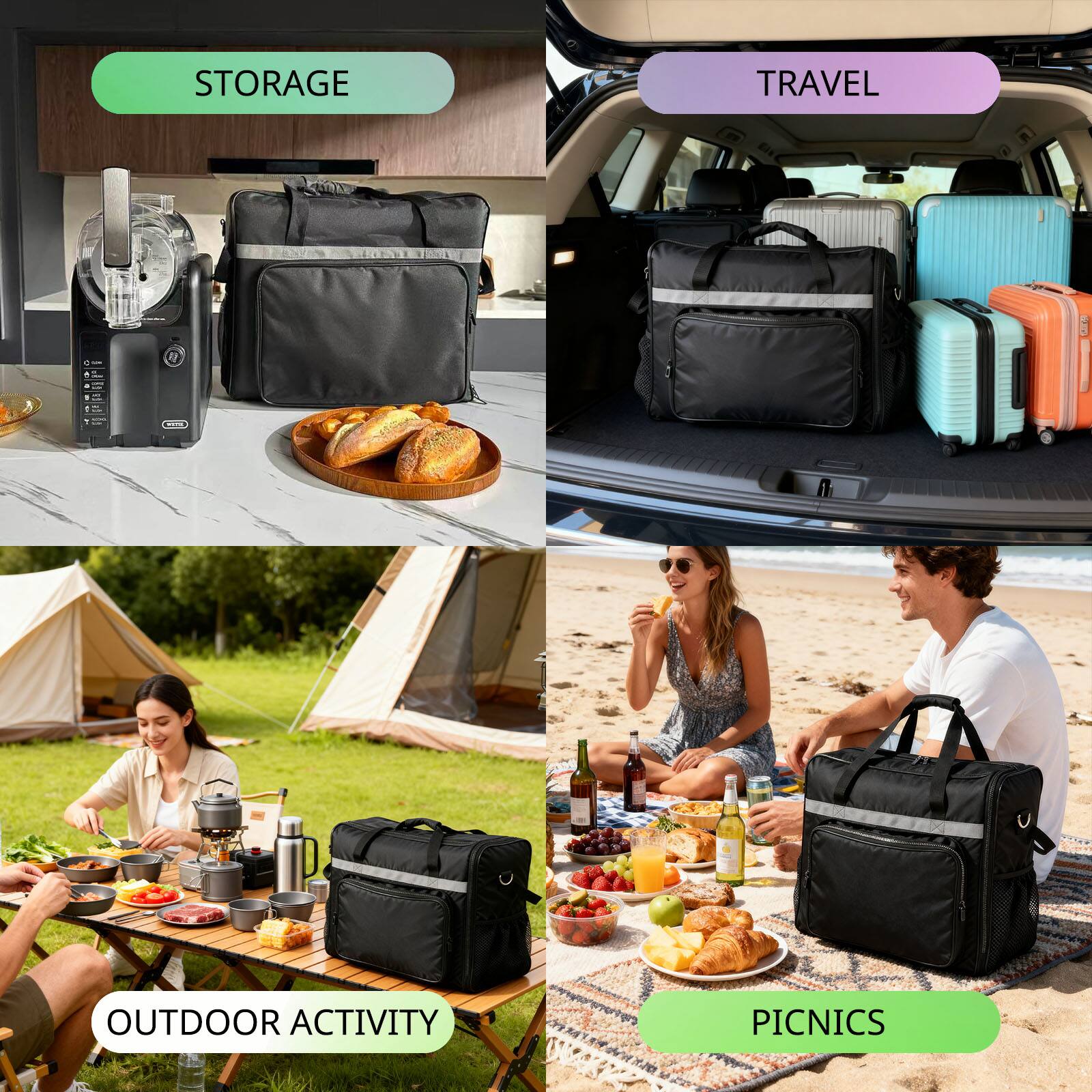 - STORAGE
- TRAVEL
- OUTDOOR ACTIVITY
- PICNICS
