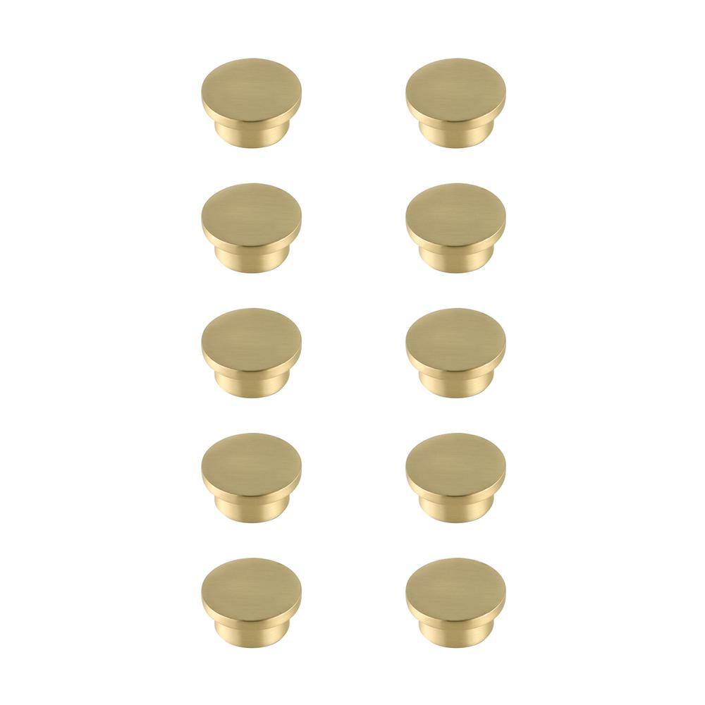 Alt View 2. Elegant Decor - Trovon 1.6" Diameter Brushed Gold Oversize Round Knob Multipack (Set of 10) - Brushed Gold.