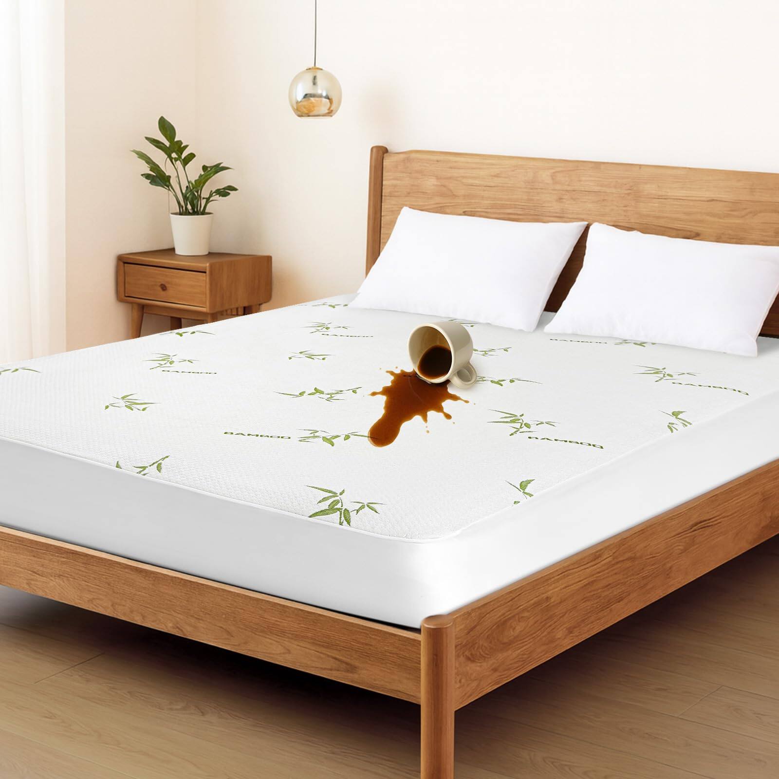Front. Comfort Essence - Mattress Size Waterproof Machine Washable With Deep Pockets 54 75 - White.