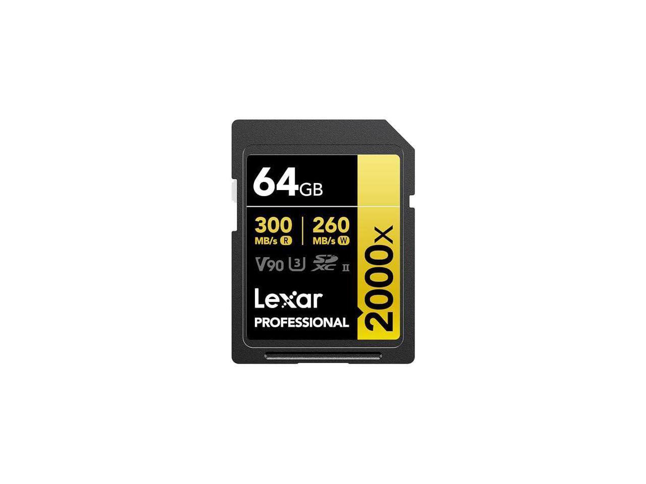 64GB 300 MB/s R 260 MB/s W X 2000x Lexar PROFESSIONAL