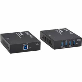 Eaton Tripp Lite Series HDBaseT-USB3 over Cat6a Extender Kit, 4 USB-A 3.2 Gen 1 Ports, PoC, RS-232, Up to 328 ft. (100 - Black