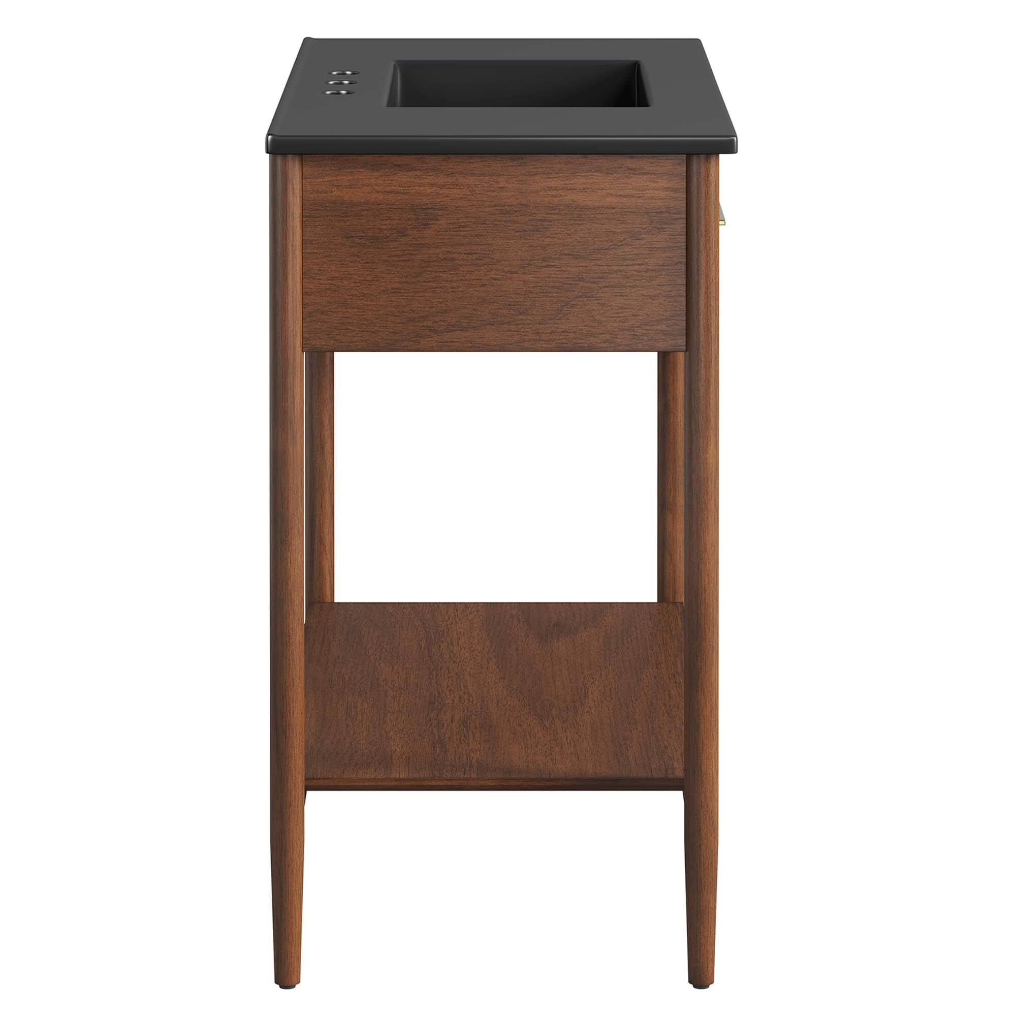 Alt View 2. Modway - Zaire Bathroom Vanity Basin Included by Modway - Walnut Black.