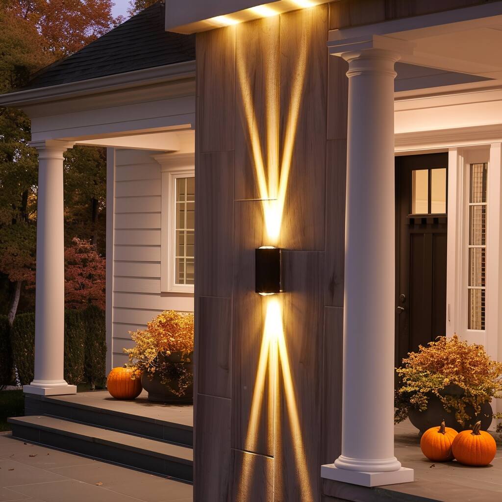 Angle. Favorite Garden - LED Waterproof Outdoor Beam Wall Light - Black.