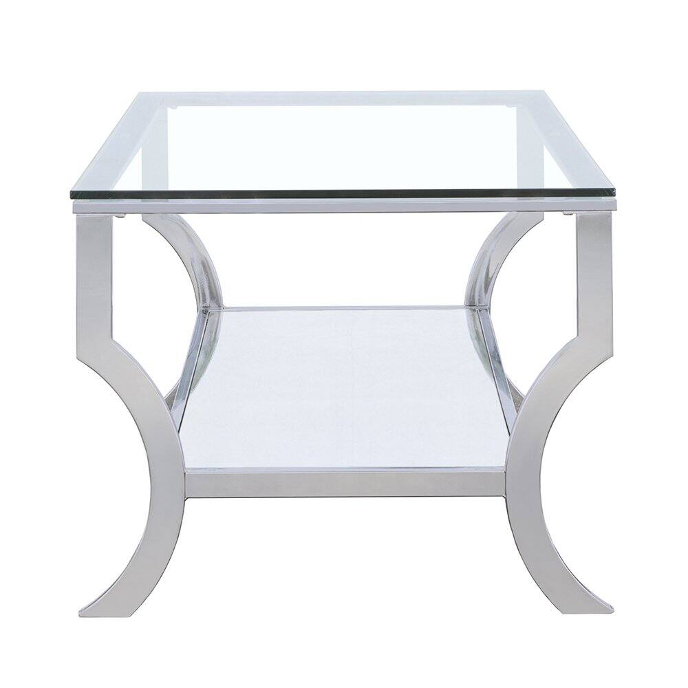 Alt View 5. Coaster Co. of America - Saide Rectangular Glass Top Coffee Table Chrome - Silver.