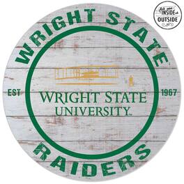Jardine - Wright State Raiders 20'' x 20'' Indoor/Outdoor Weathered Circle Sign - White