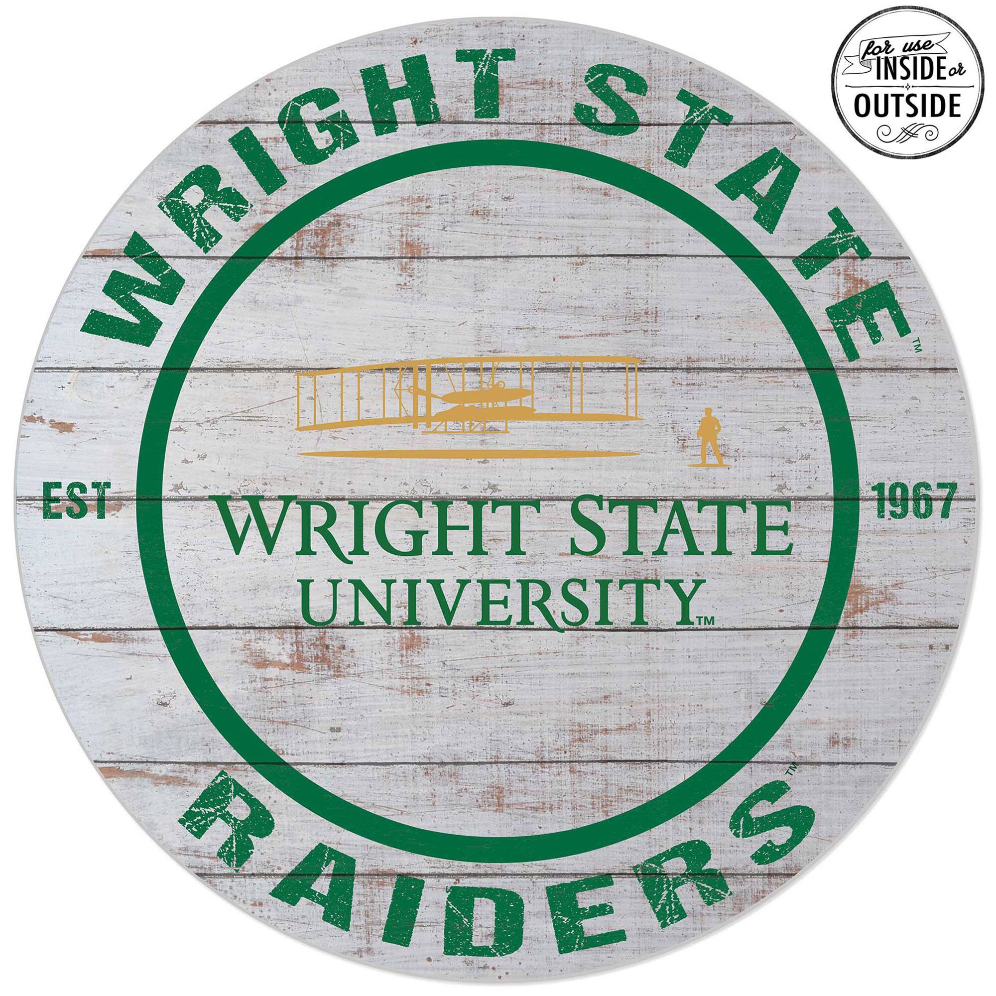 Wright State Raiders 20'' x 20'' Indoor/Outdoor Weathered Circle Sign